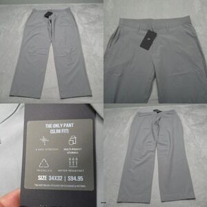 Fabletics‎ The Only Pants Mens 34x30 Gray Flex Chino Performance Golf $94 NWD